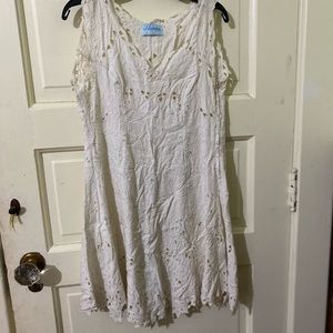 $5/Rama Shinta Women’s Lace Sleeveless Cotton Dress No Size Color Off White